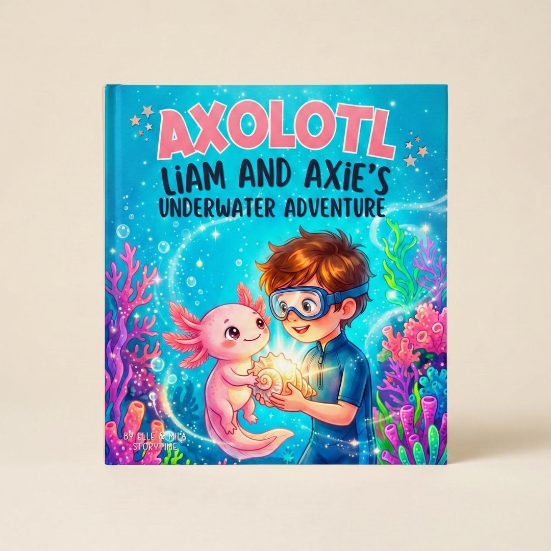 Axolotl story for boys ocean adventure personalized