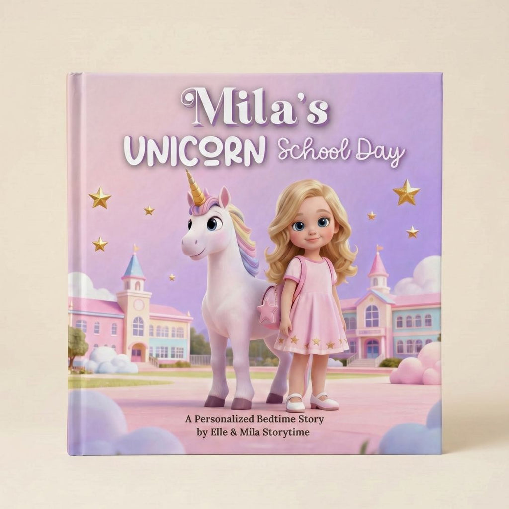 Unicorn book for girls school adventure gift personalized