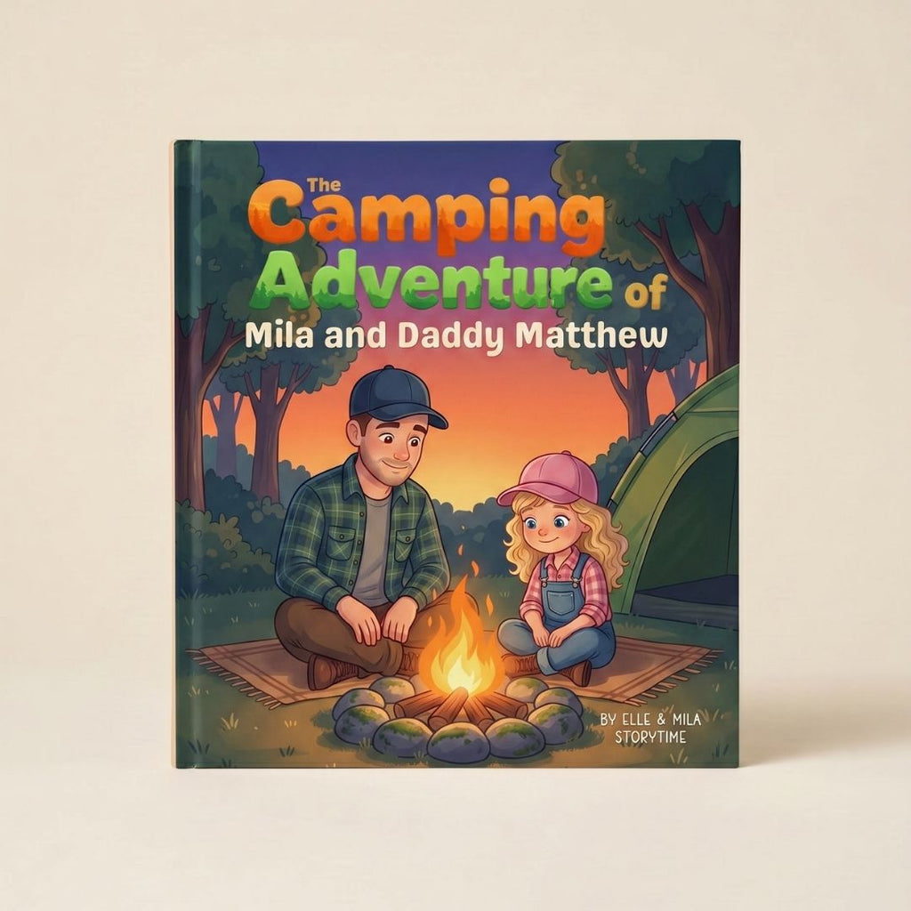 Daddy daughter camping adventure story book