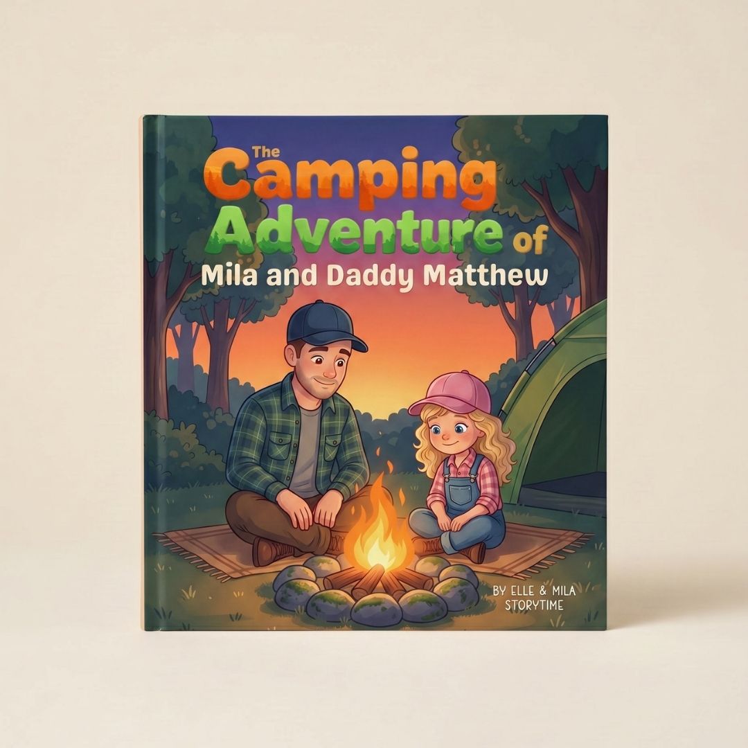 Daddy daughter camping adventure story book