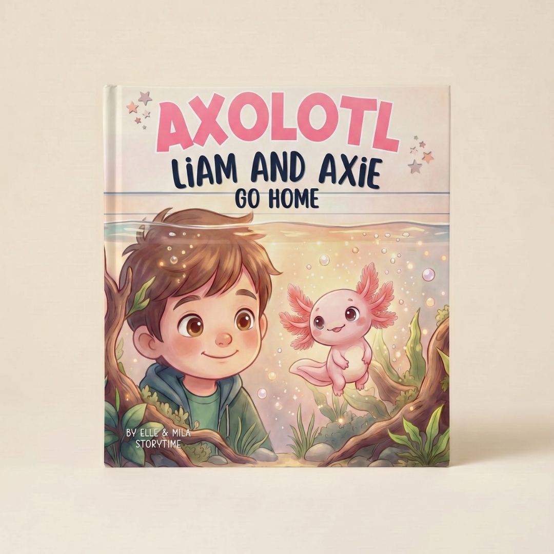 Axolotl book for boys pet story personalized