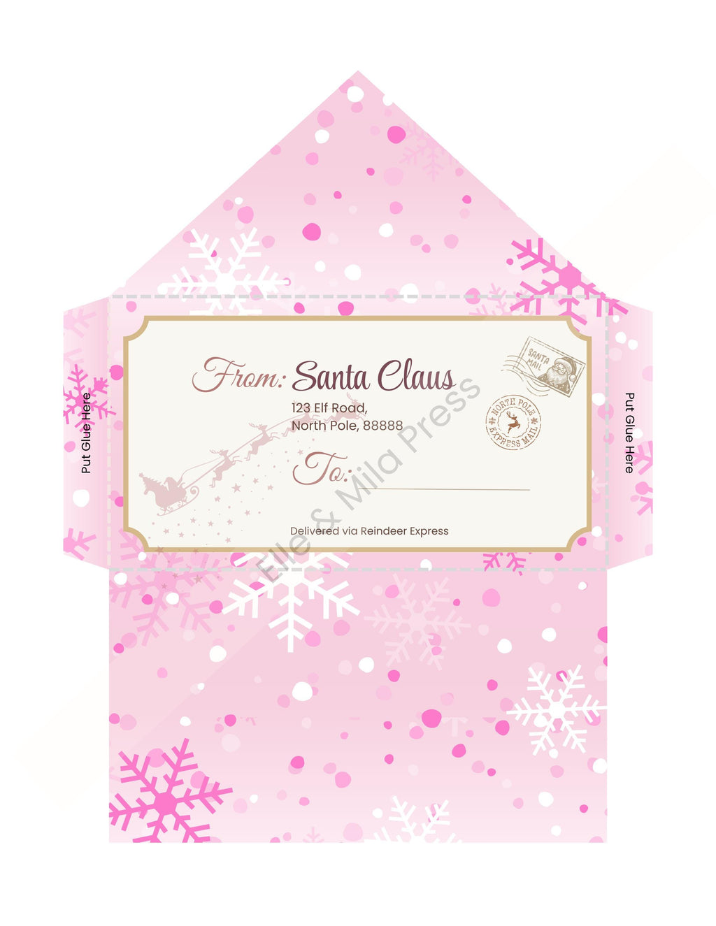 Personalized Letter from Santa | Pink Christmas Designs (Printable PDF)