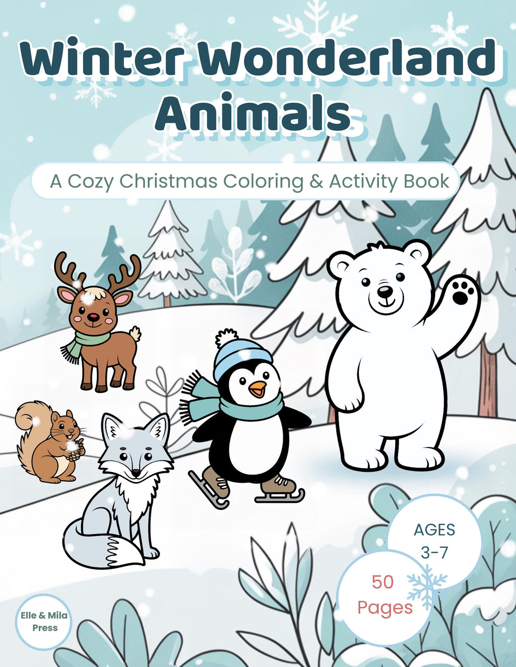 Winter Animals Coloring & Activity Book – Christmas Wonderland (Printable PDF)