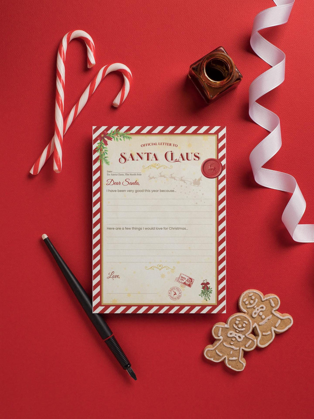 The Complete Santa Claus Letter Set — Letter to Santa, Letter from Santa and Nice List Certificate — Printable PDF (A4 & US Letter Sizes)