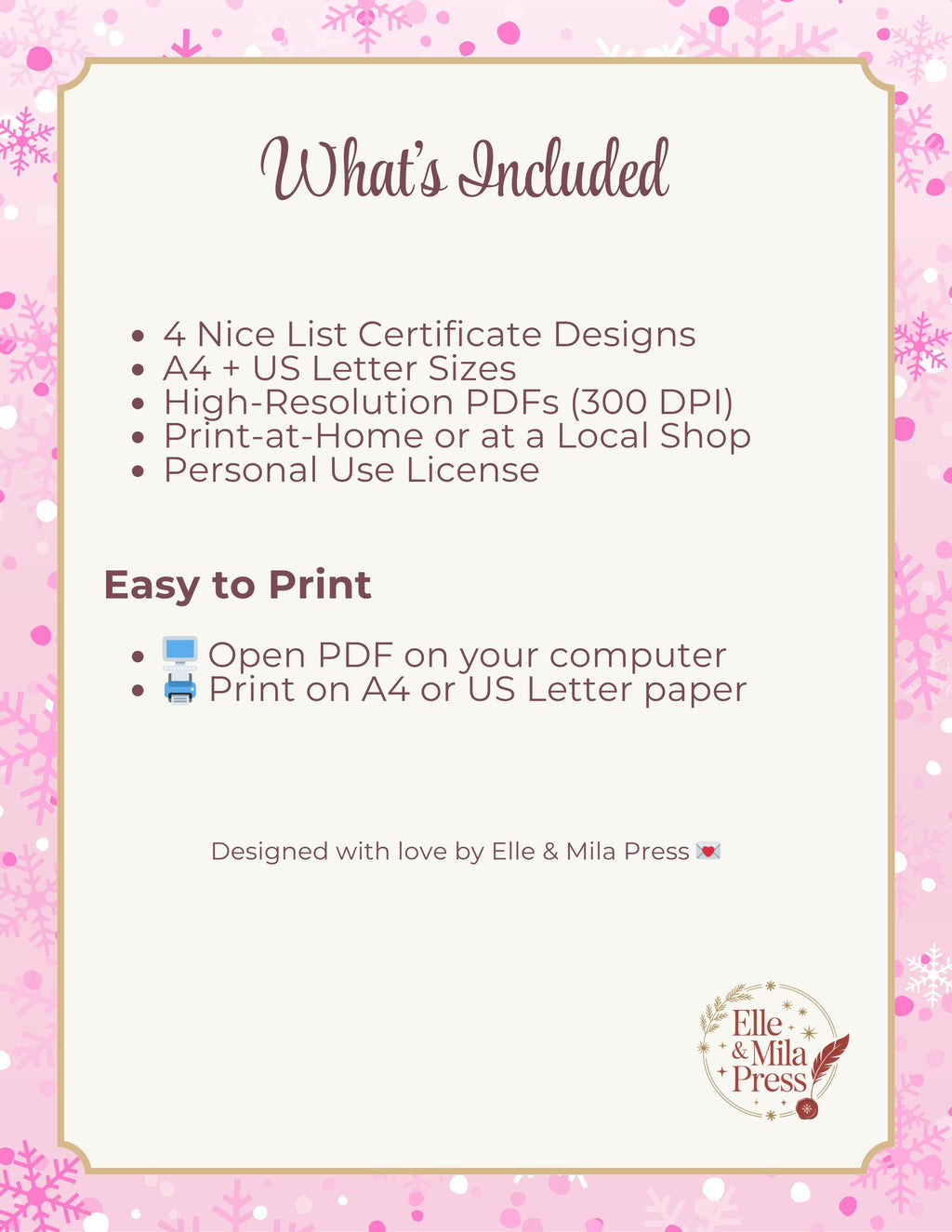 Santa's Nice List Certificate | Whimsical Christmas Award (Printable PDF)