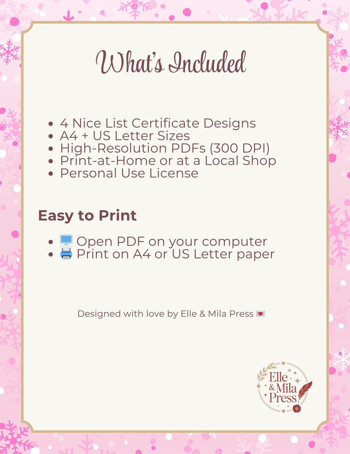 Santa's Nice List Certificate | Whimsical Christmas Award (Printable PDF)