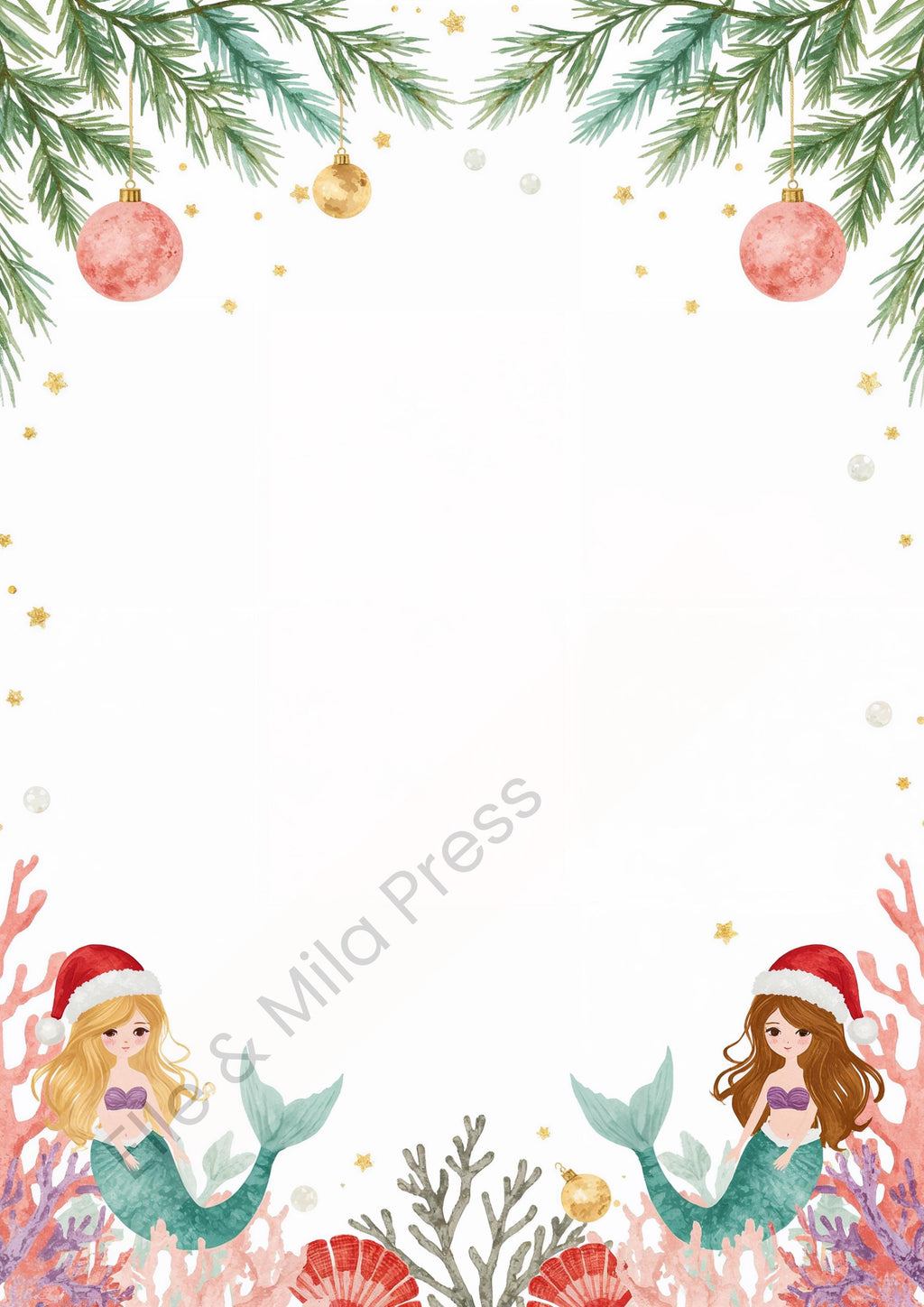 Mermaid Santa Letter Set | Christmas Kids Activity (Printable PDF)