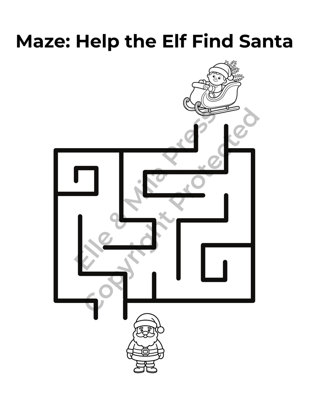 Santa's Christmas Activity Book | Holiday Coloring Pages (PDF)