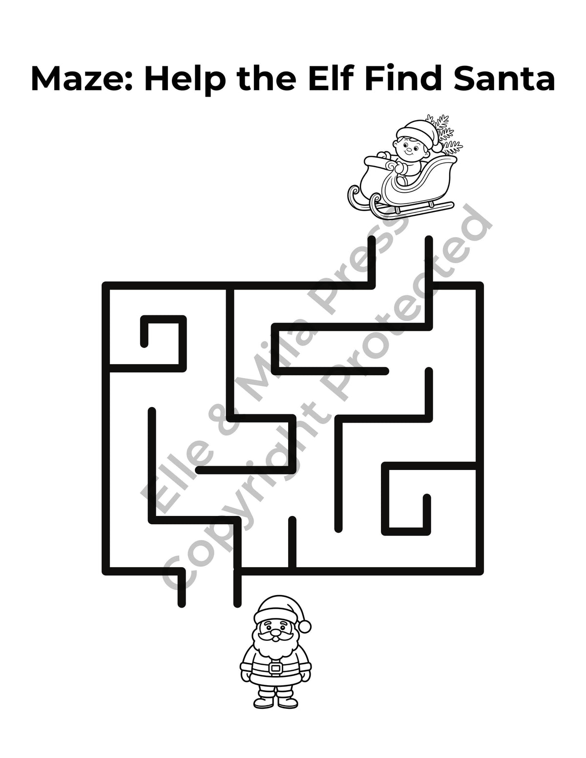 Santa's Christmas Activity Book | Holiday Coloring Pages (PDF)