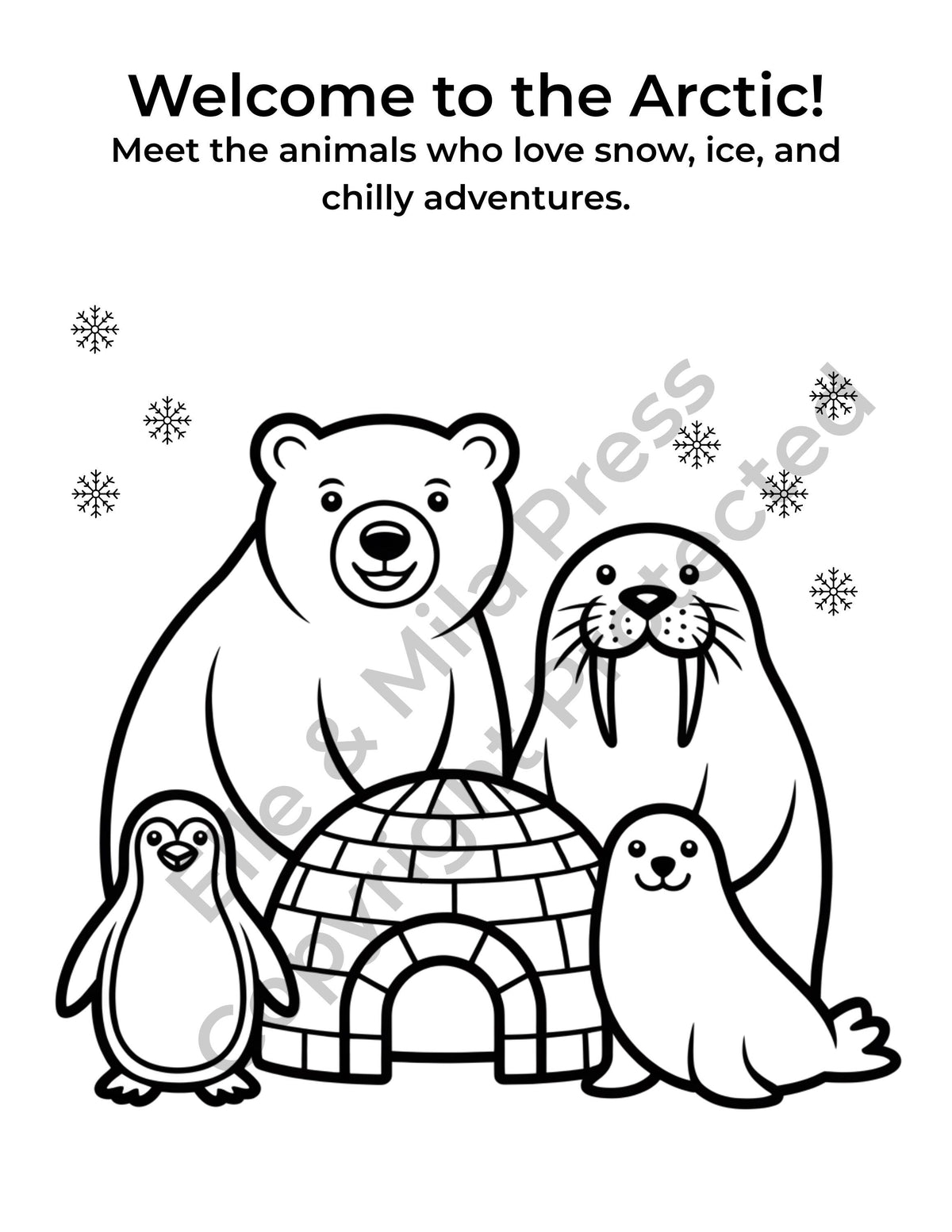 Winter Animals Coloring & Activity Book – Christmas Wonderland (Printable PDF)