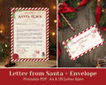 Letter from Santa + Matching Envelope, Printable PDF (A4 & US Letter Sizes Included)
