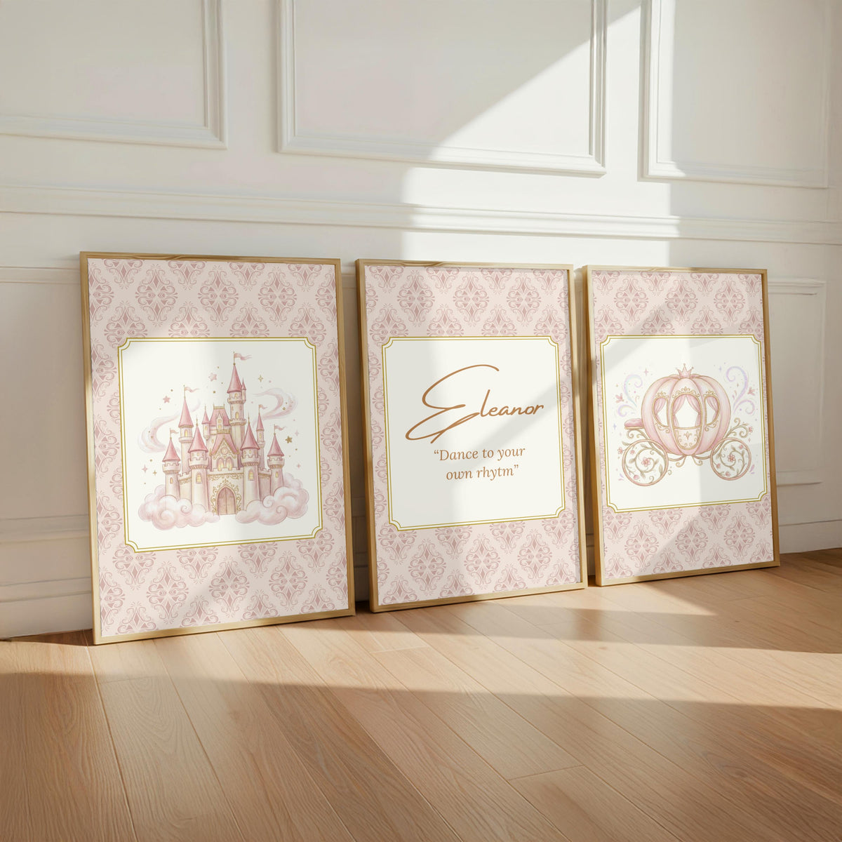 Personalized Fairytale Castle Prints, Princess Nursery Decor (Set of 3) (Digital File