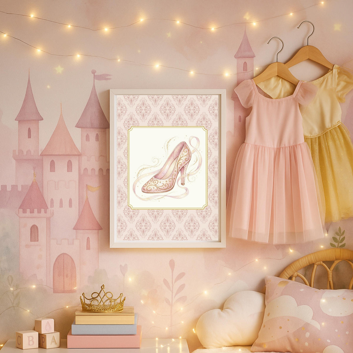 Personalized Princess Nursery Prints, Ballerina Bedroom Decor (Digital Set of 3)
