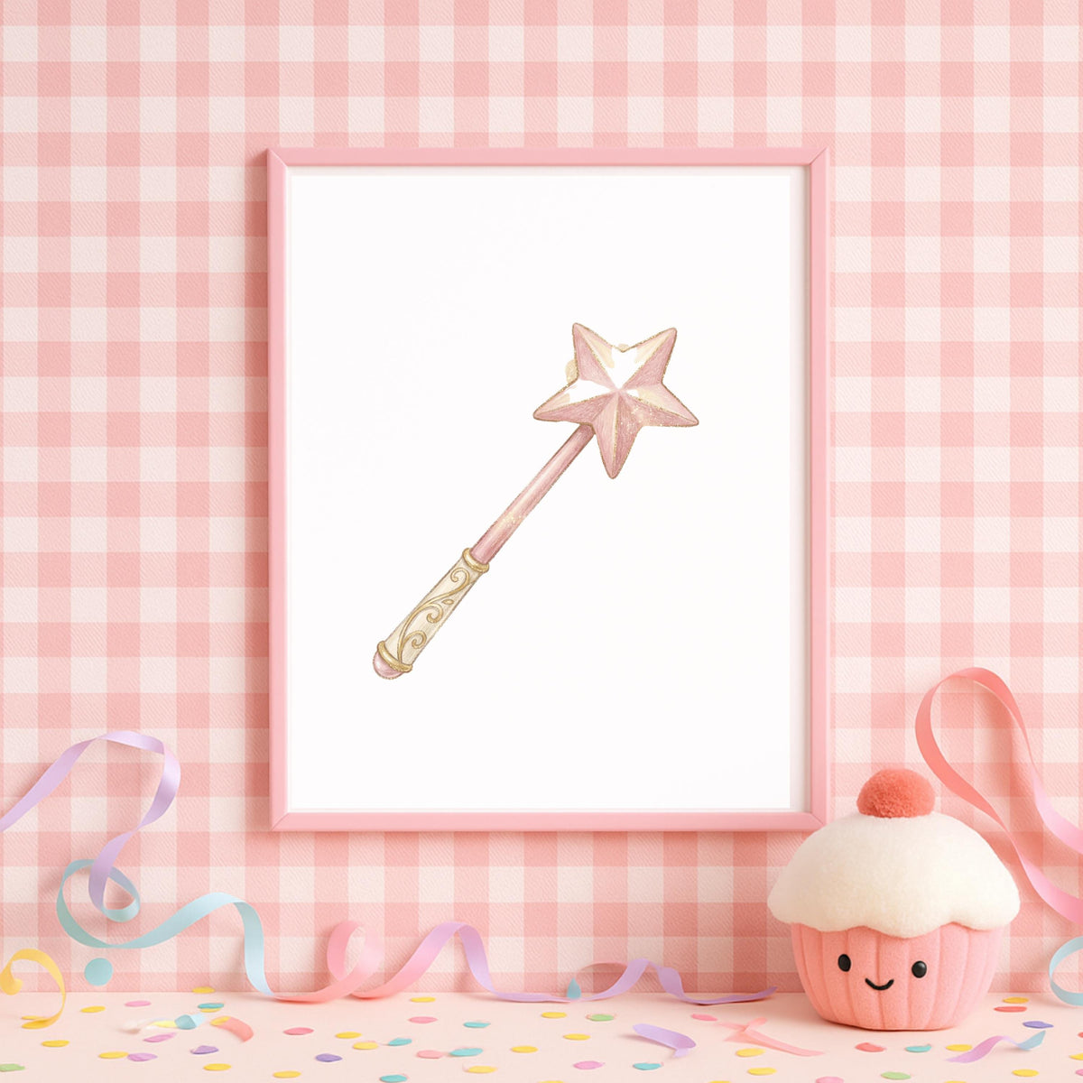 Princess Nursery Wall Art Prints, Pink and Gold Decor (Set of 6) (Digital Download)