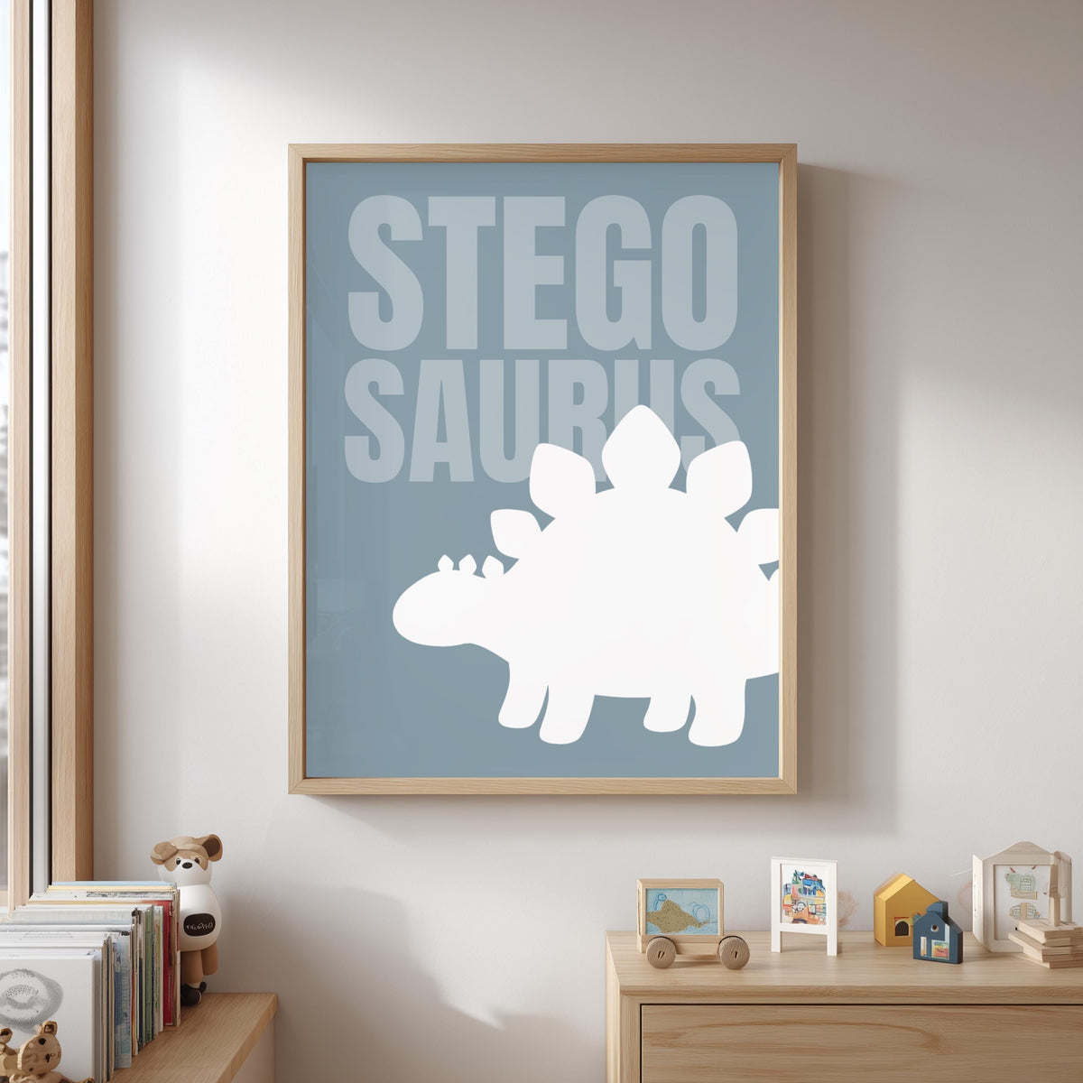 Nordic Dinosaur Nursery Prints, Scandi Kids Room Decor (Set of 6) (Digital Download)