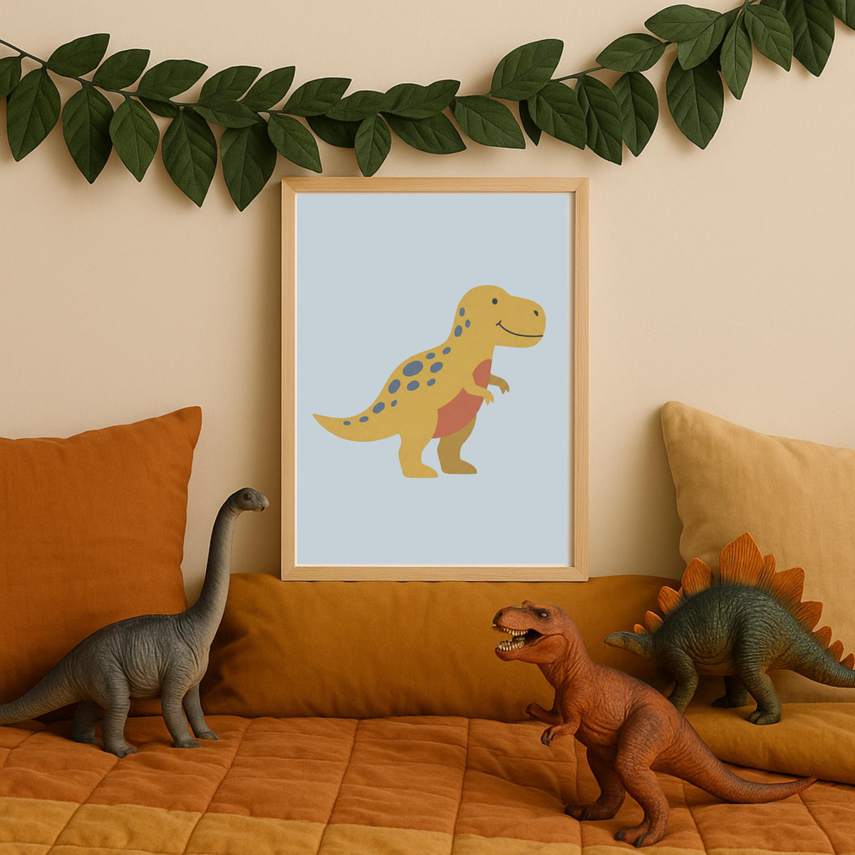 Dinosaur Nursery Art Prints, T-Rex, Brontosaurus, Pterodactyl (Digital Download)