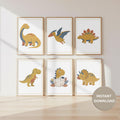 Sage Green Dinosaur Nursery Prints, Set of 6 (Digital Download