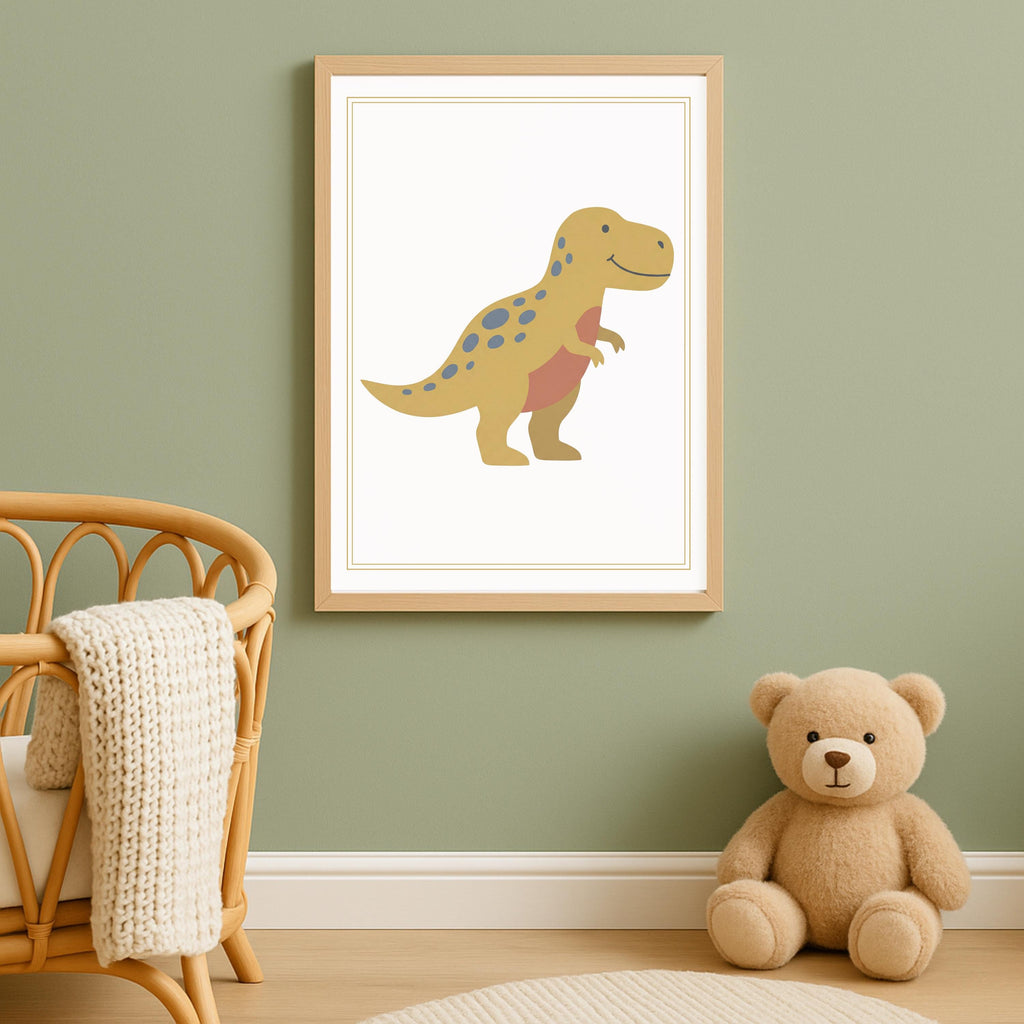 Sage Green Dinosaur Nursery Prints, Set of 6 (Digital Download