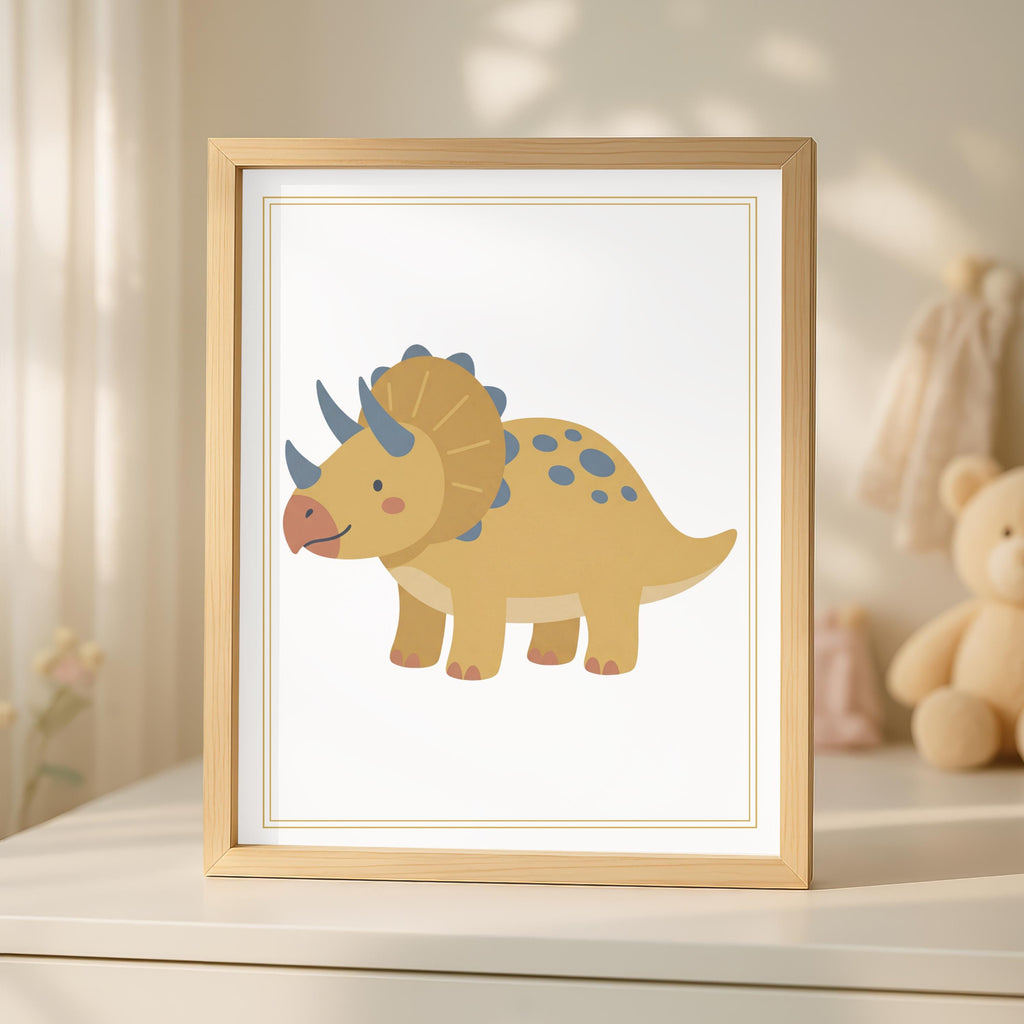 Personalized Dinosaur Nursery Print, Scandi Boho Kids Room Decor (Digital Download)