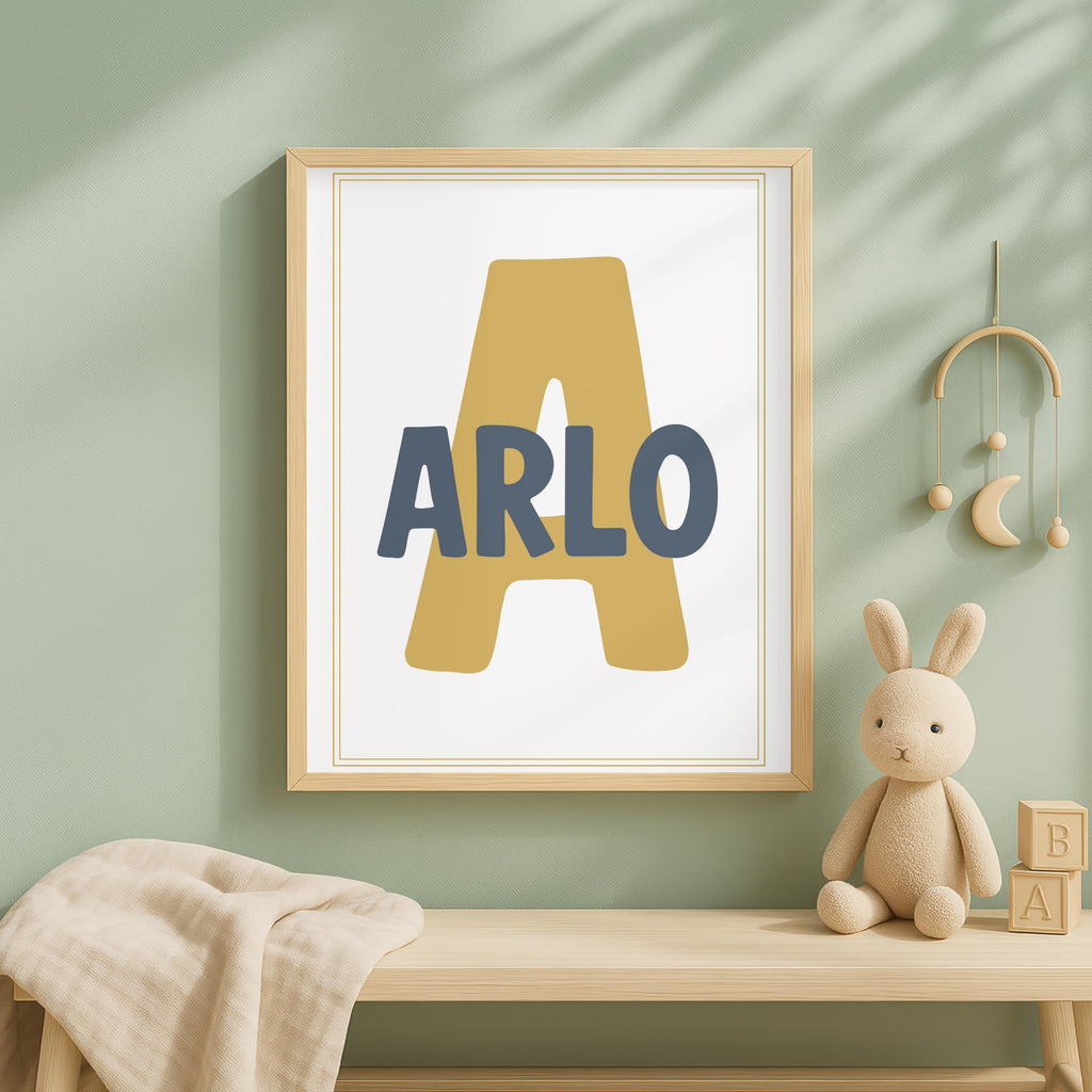 Personalized Dinosaur Nursery Print, Scandi Boho Kids Room Decor (Digital Download)