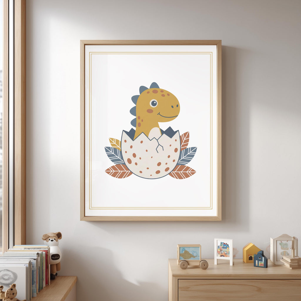 Personalized Pterodactyl Print, Boho Dinosaur Nursery Decor (Digital Download)