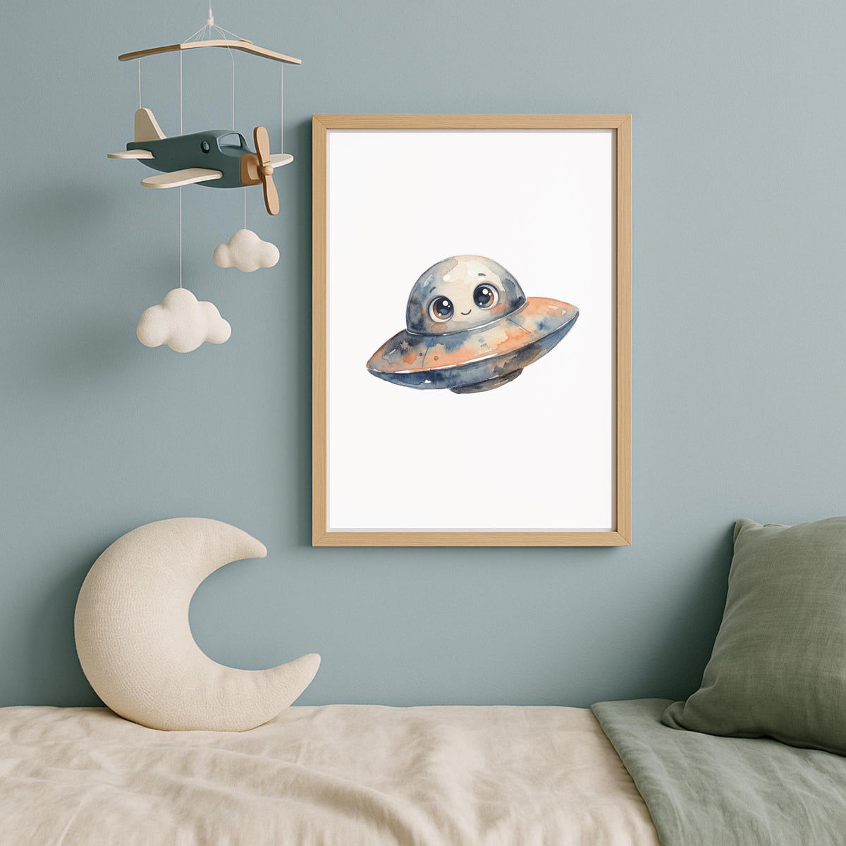 Outer Space Nursery Art Prints, Solar System, Astronaut, Set of 6 (Digital Download)