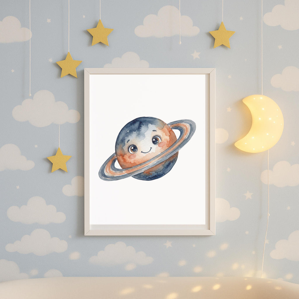 Outer Space Nursery Art Prints, Solar System, Astronaut, Set of 6 (Digital Download)