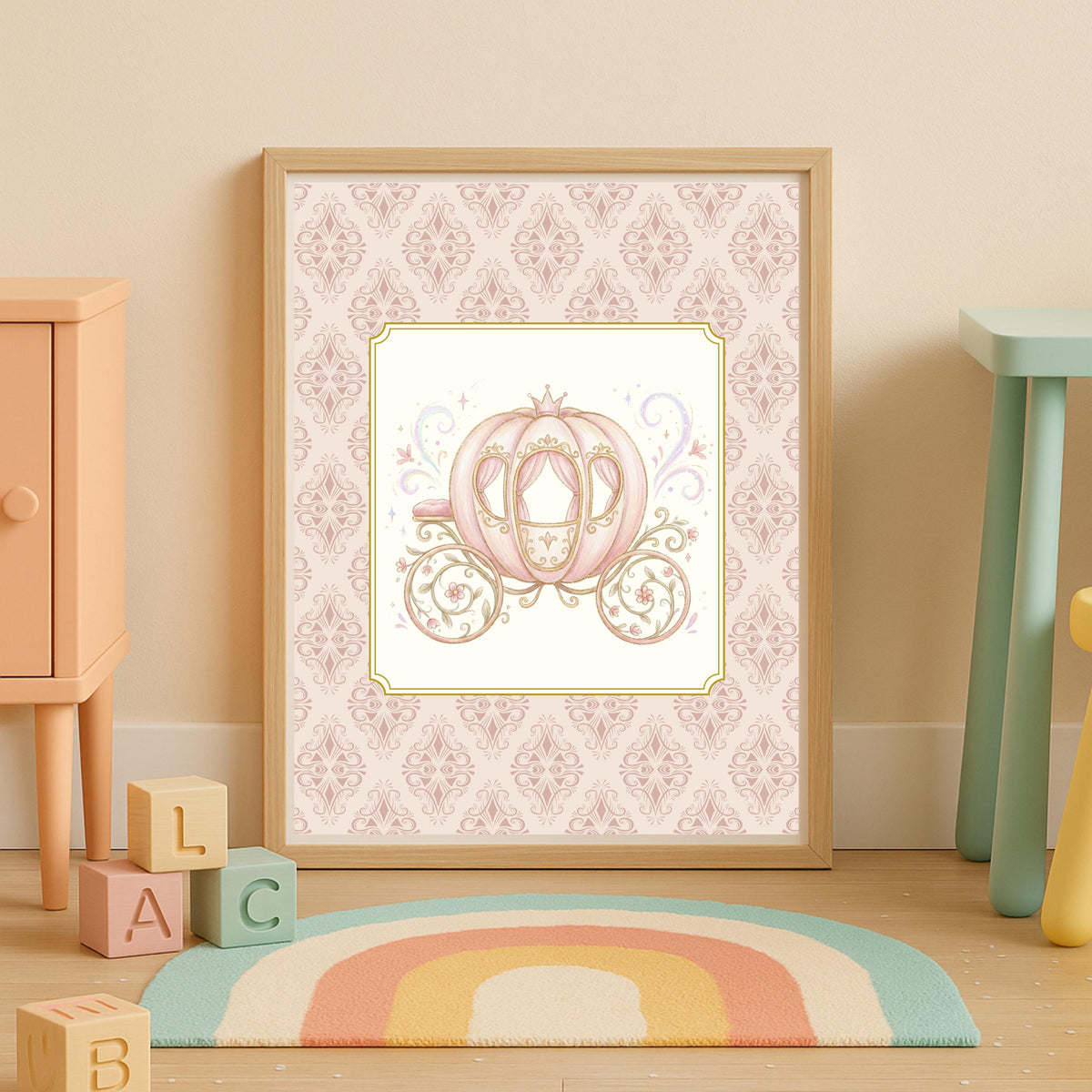 Personalized Fairytale Castle Prints, Princess Nursery Decor (Set of 3) (Digital File