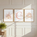 Personalized Princess Castle Wall Art, Fairy Tale Nursery Decor (Digital Download)