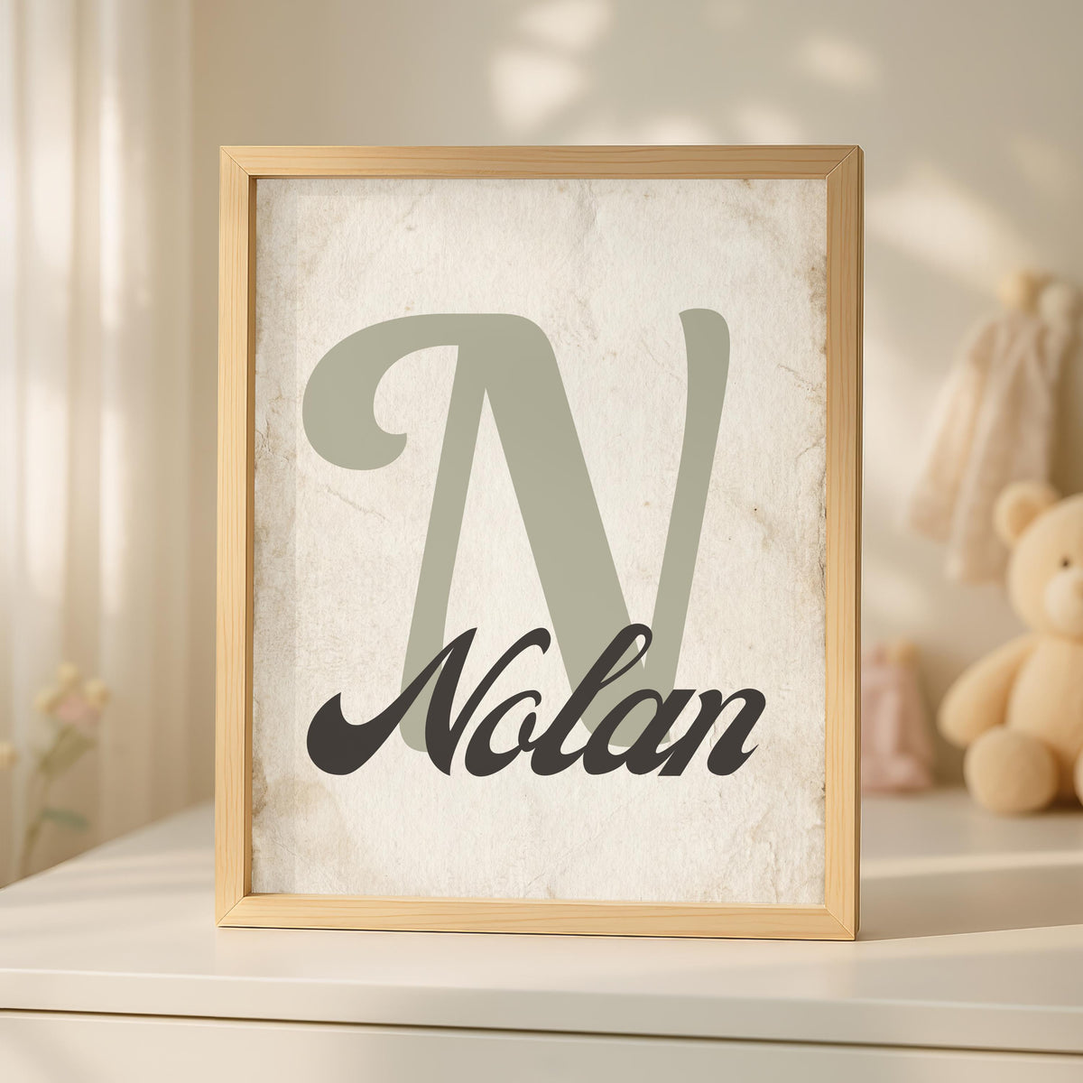 Personalized Boy Nursery Decor, Vintage Car Theme Name Sign (Digital Download)