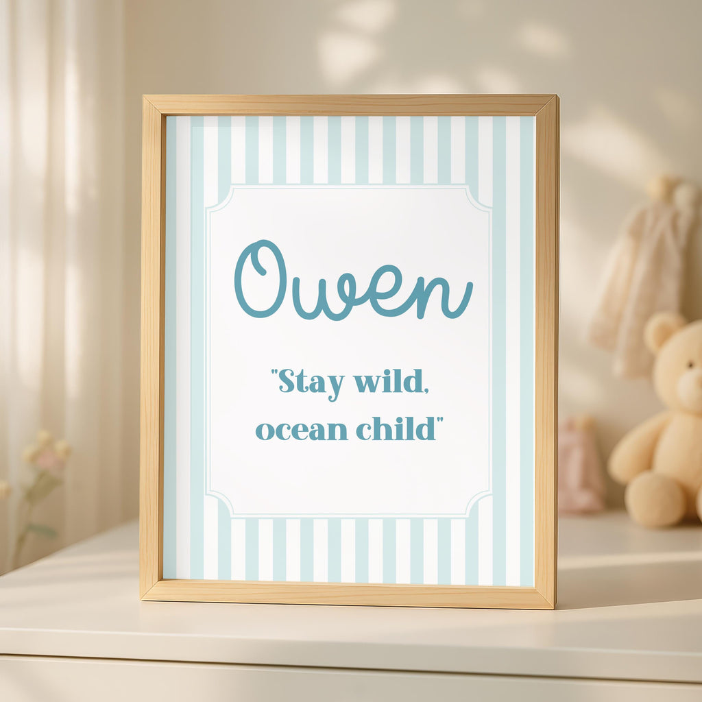 Personalized Whale Nursery Decor, Custom Ocean Name Art (Digital Download)