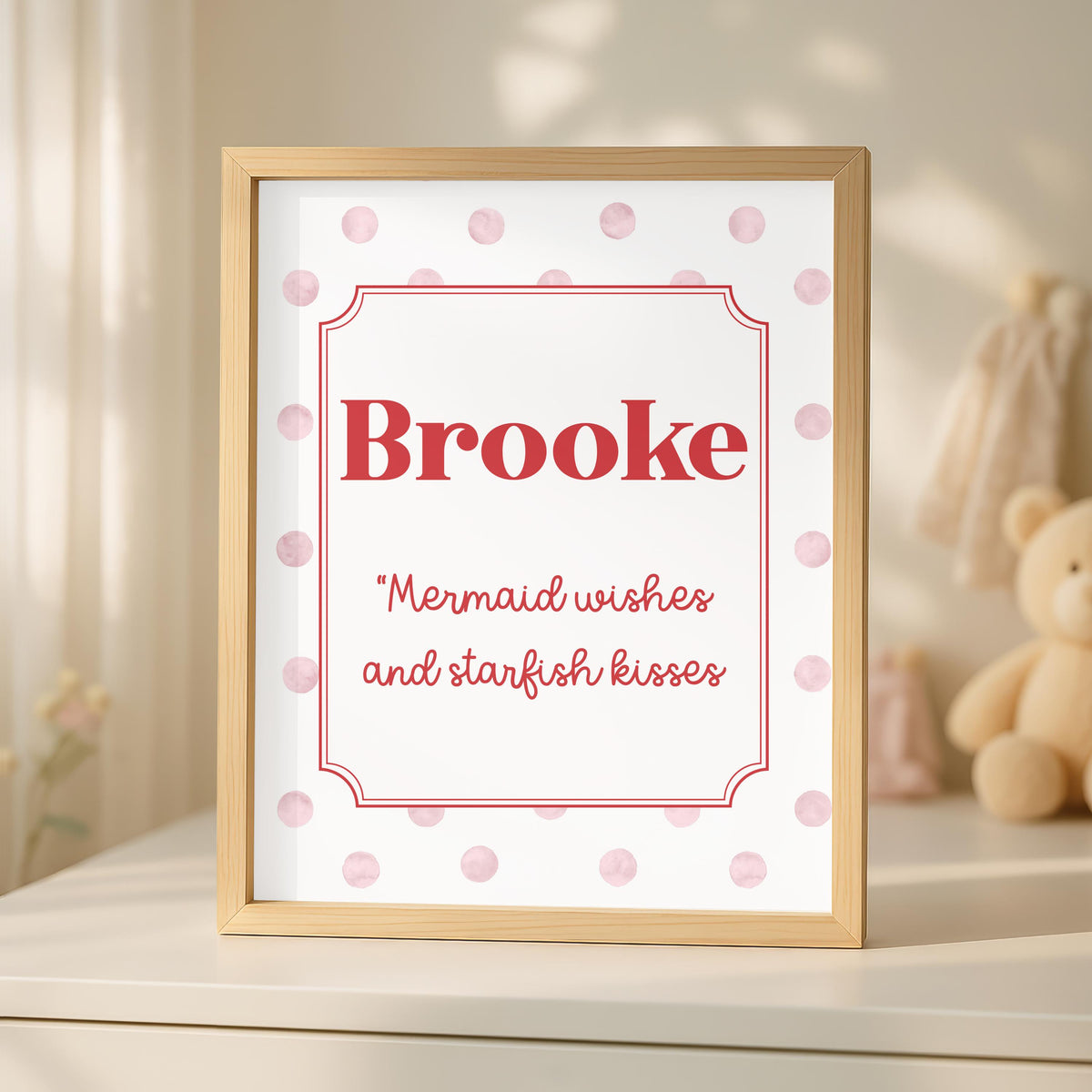 Personalized Coquette Name Sign, Pink Dolphin Print (Digital Download)