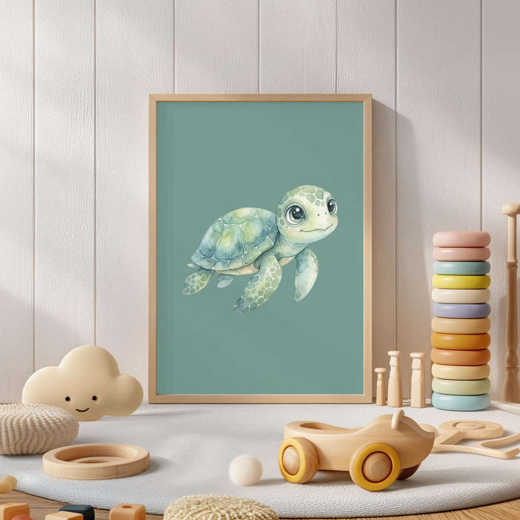 Boho Ocean Nursery Prints, Scandi Sea Life Wall Art (Digital Download Set of 6)