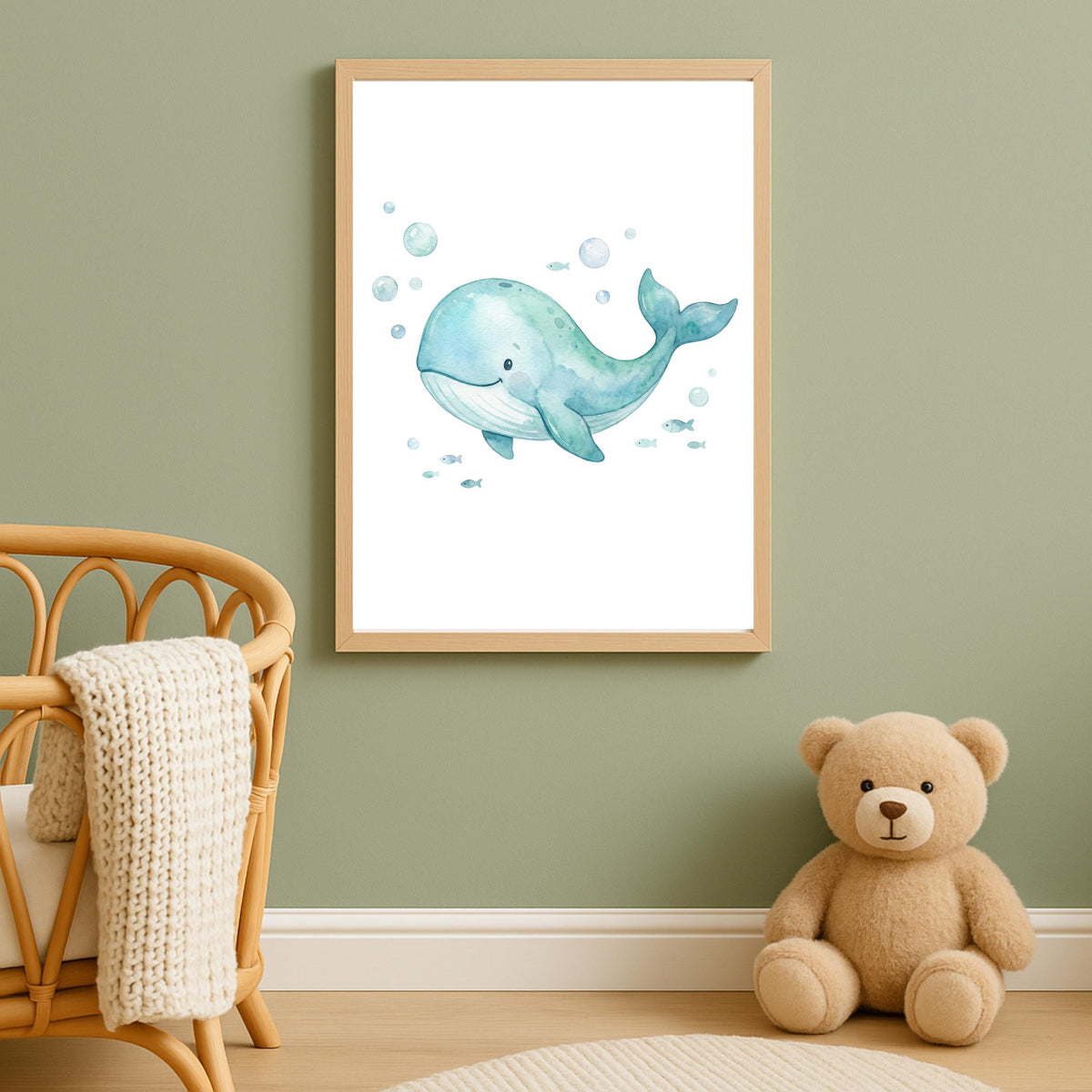 Personalized Shark Dolphin Print, Ocean Nursery Decor (Digital Download)