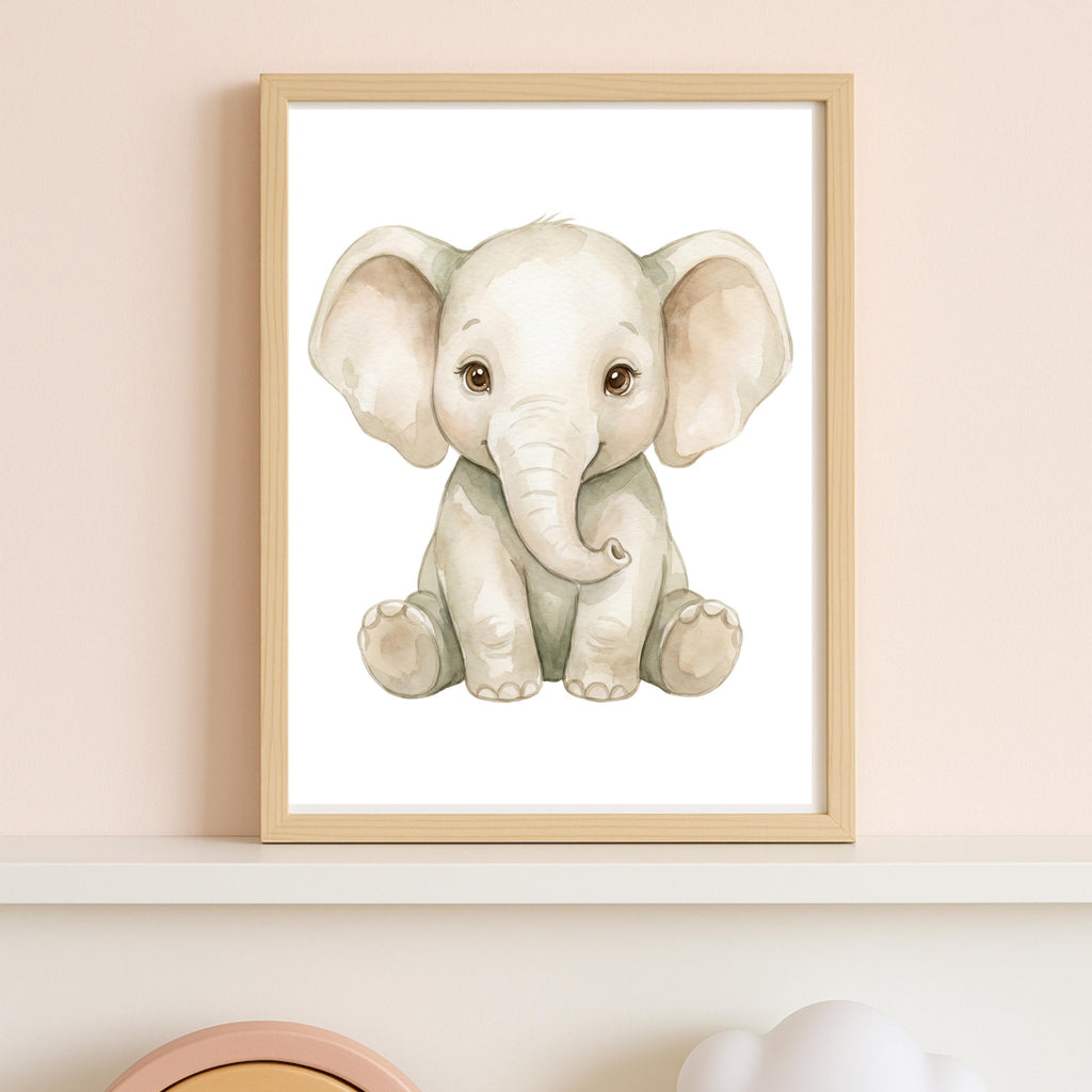Safari Animal Prints, Sage Green Nursery Decor (Digital Download Set of 6)
