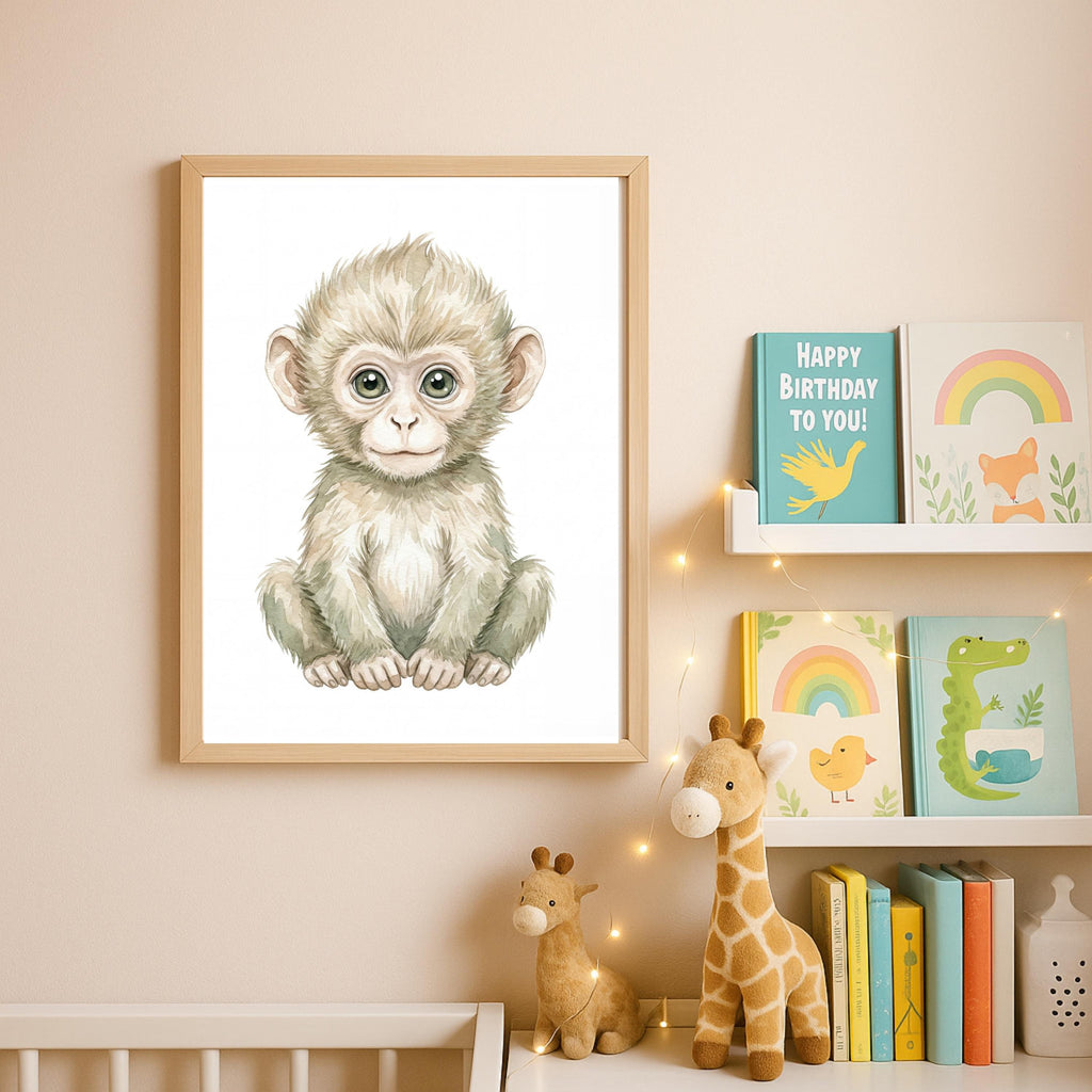 Safari Animal Prints, Sage Green Nursery Decor (Digital Download Set of 6)