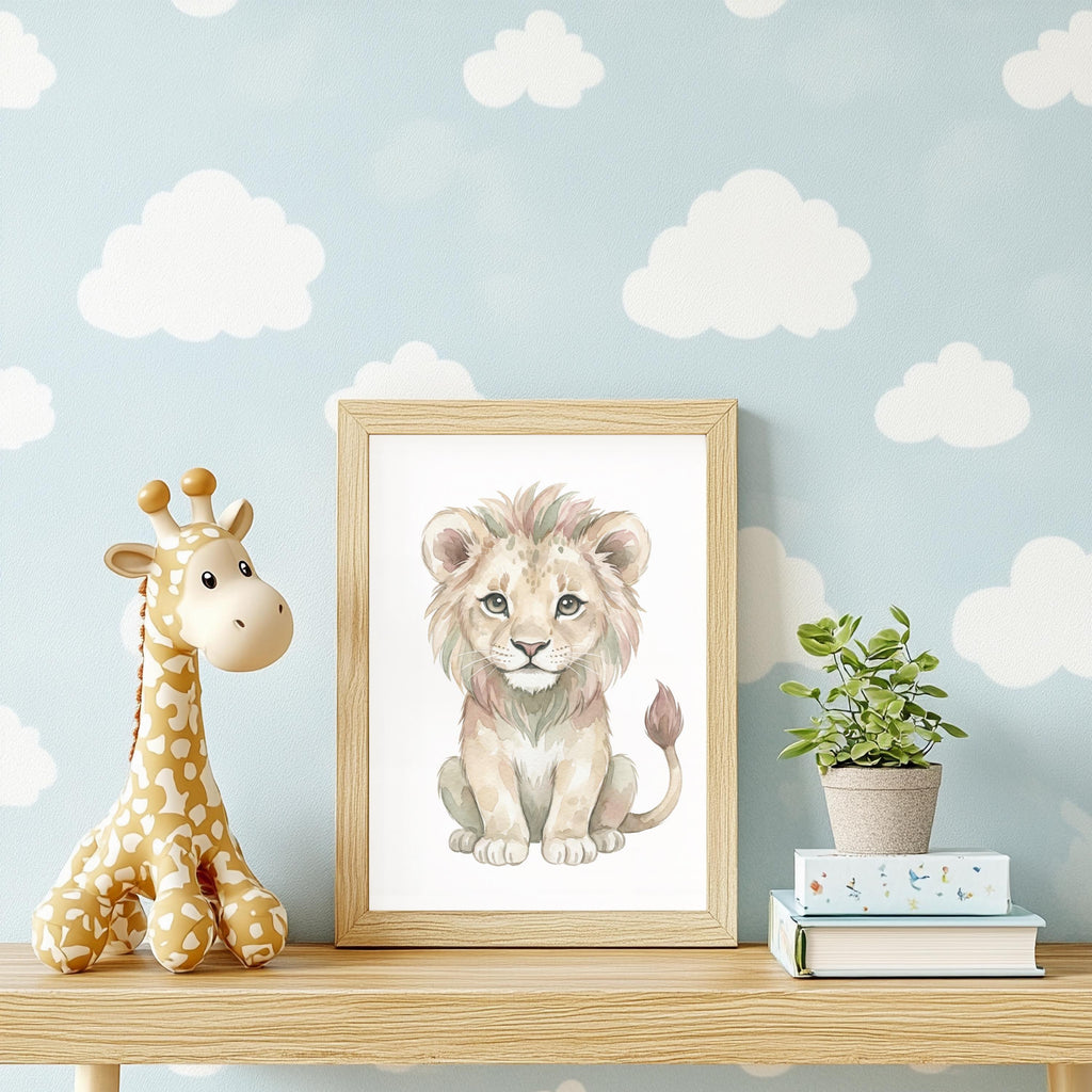 Safari Animal Prints, Sage Green Nursery Decor (Digital Download Set of 6)
