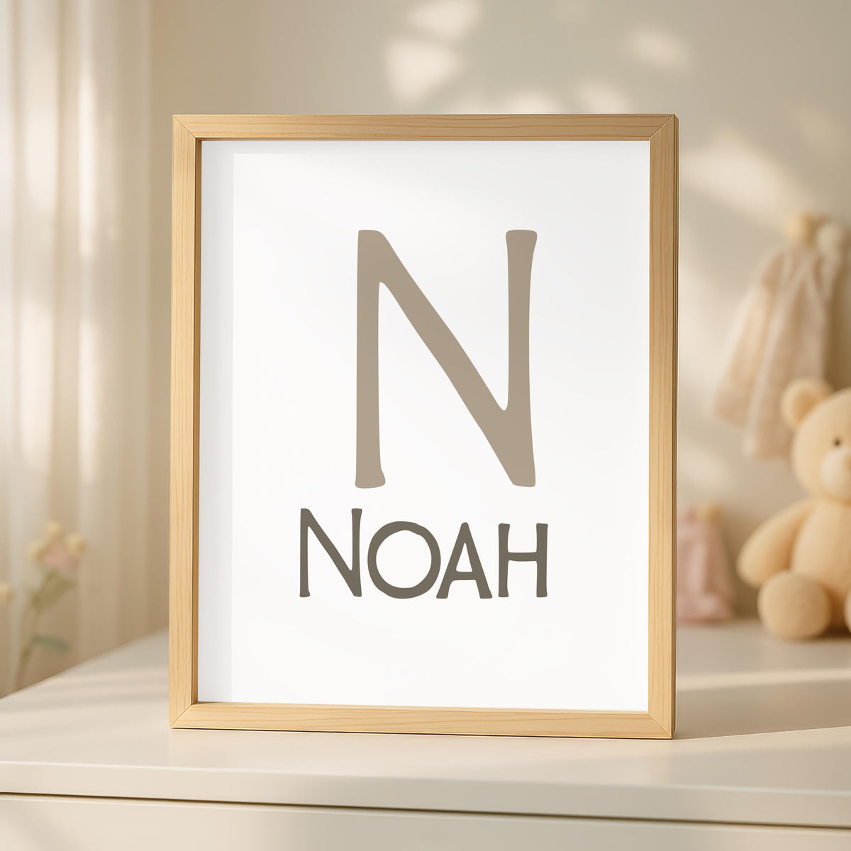 Personalized Giraffe Zebra Nursery Art, Custom Name Print (Digital Download)