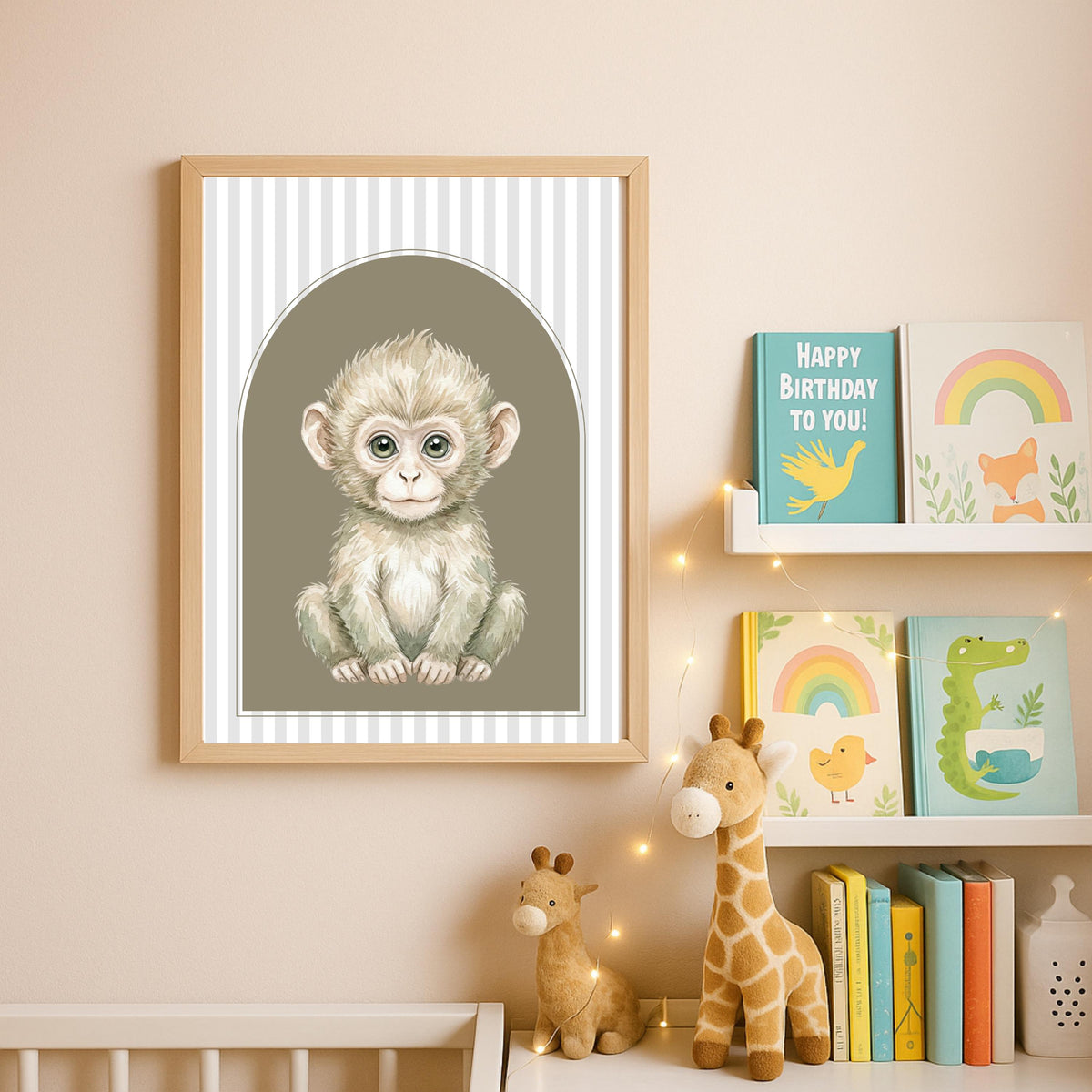 Sage Green Safari Prints, Arch Nursery Wall Art (Digital Download Set of 6)