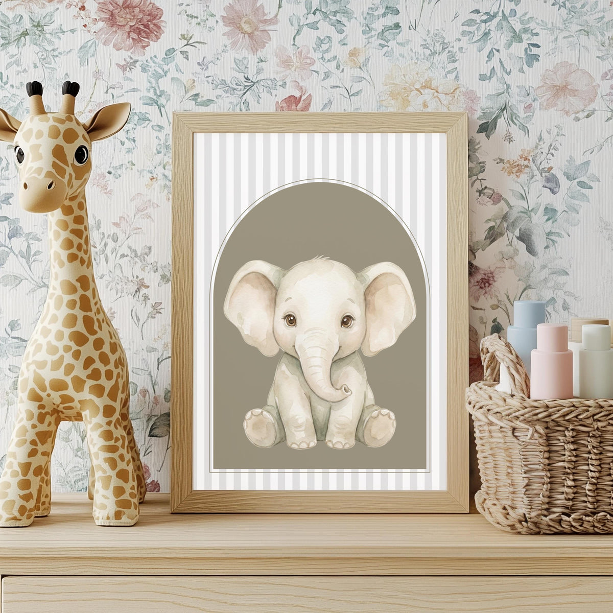 Sage Green Safari Prints, Arch Nursery Wall Art (Digital Download Set of 6)