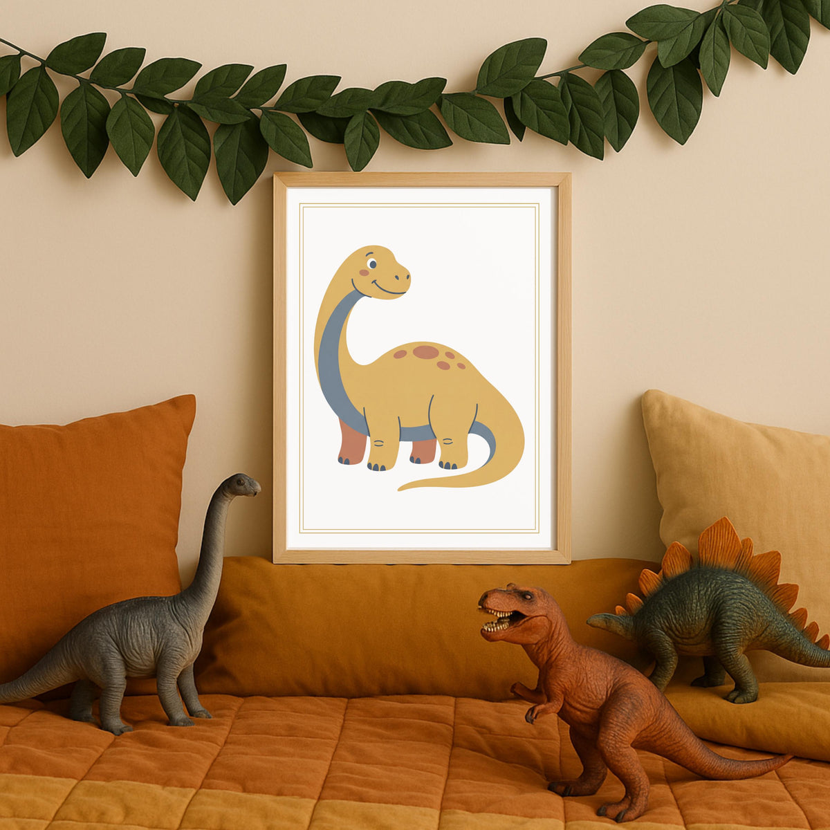 Sage Green Dinosaur Nursery Prints, Set of 6 (Digital Download