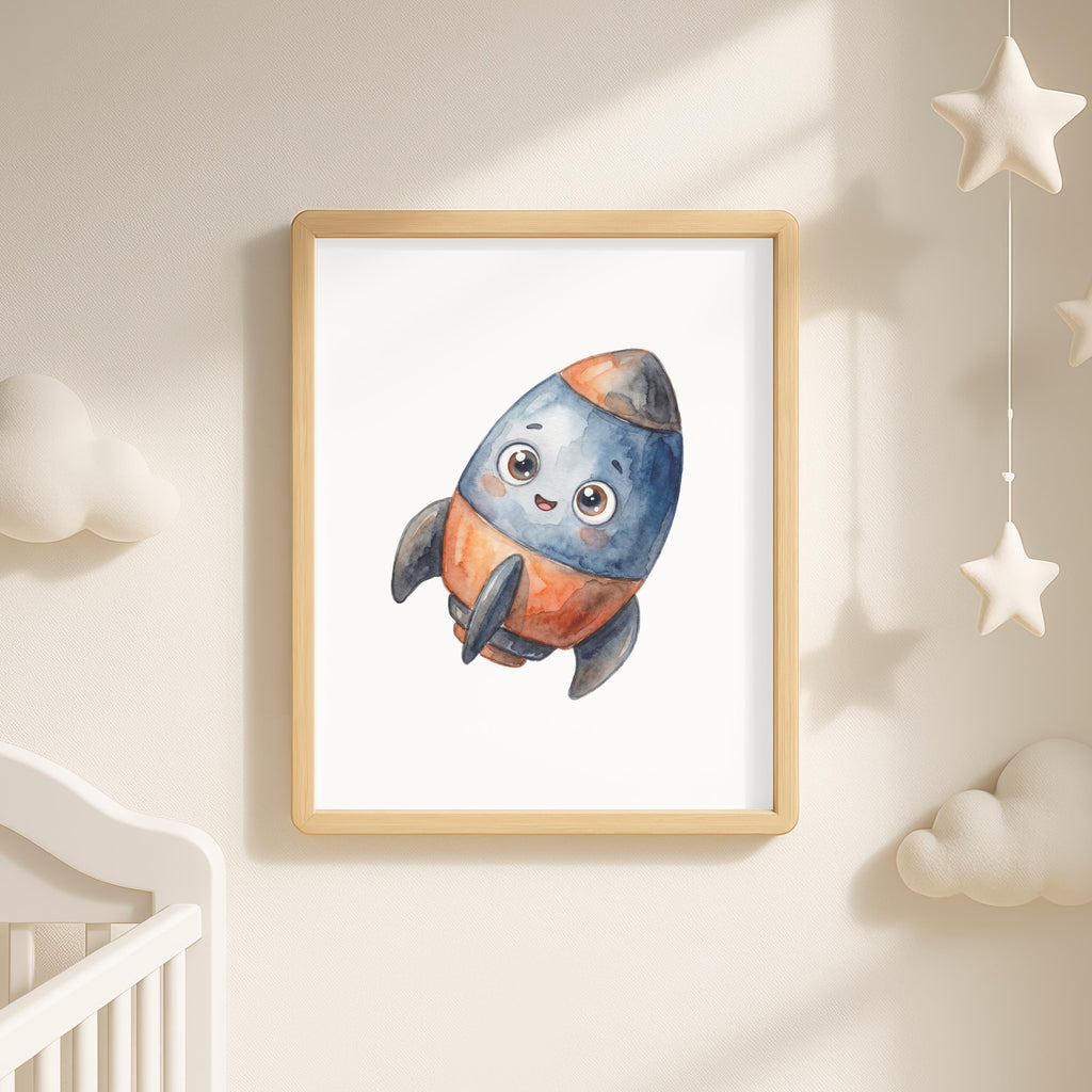 Outer Space Nursery Art Prints, Solar System, Astronaut, Set of 6 (Digital Download)