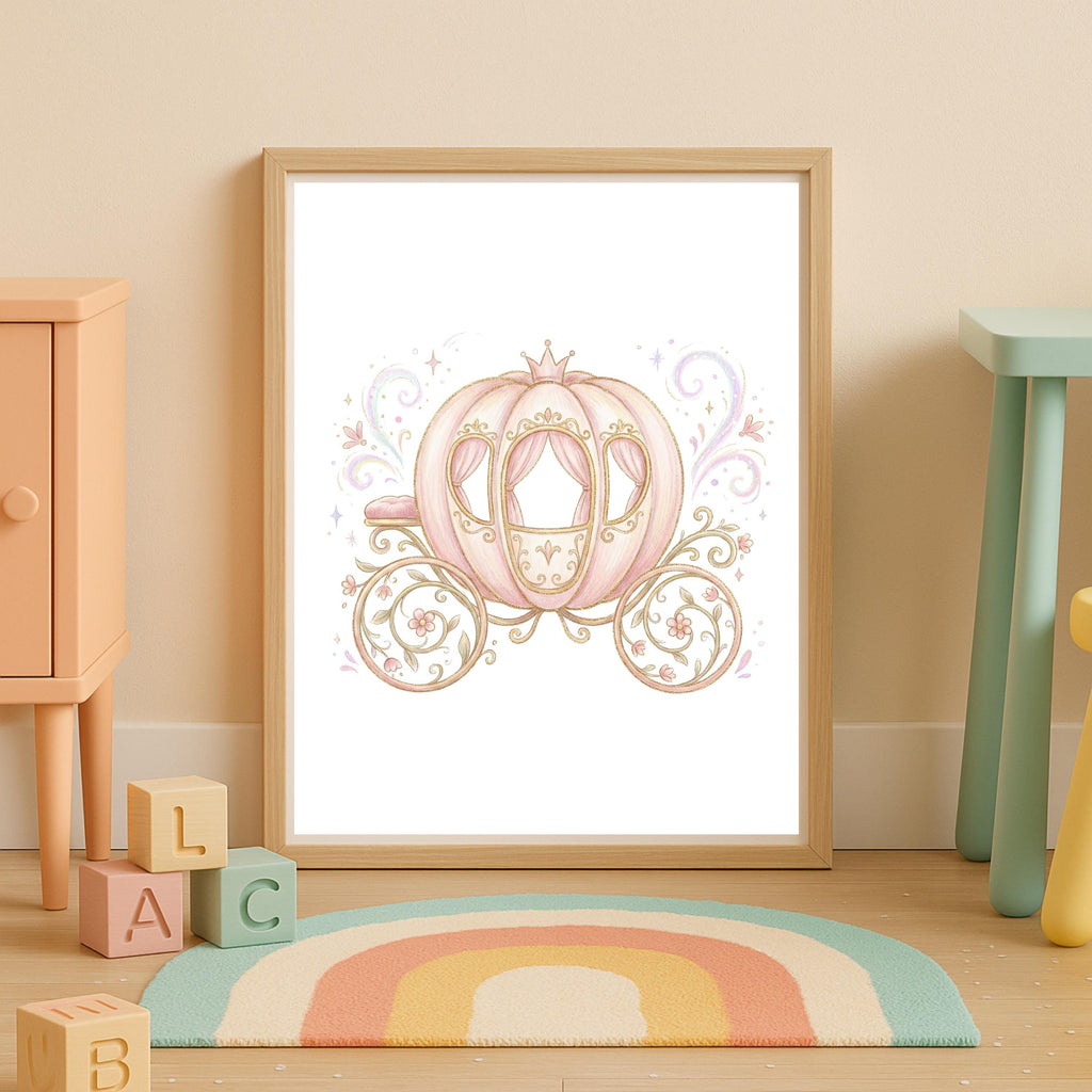 Personalized Princess Castle Wall Art, Fairy Tale Nursery Decor (Digital Download)