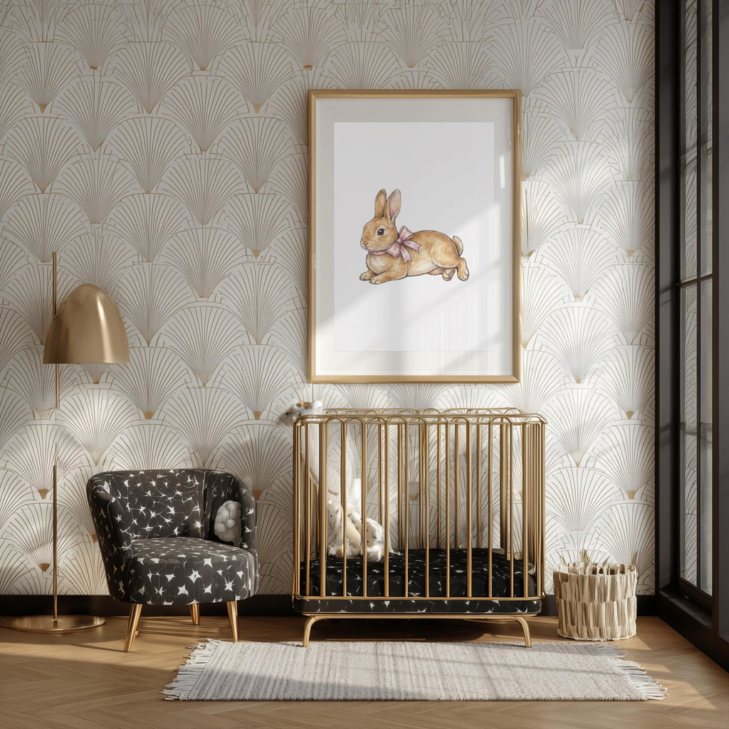 Coquette Nursery Prints, Goose and Bunny Wall Art (Digital Download Set of 6)