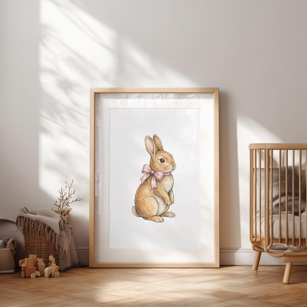 Personalized Bunny Nursery Art, Custom Name Sign (Digital Download)