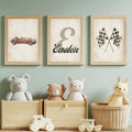 Personalized Red Race Car Print, Custom Name Boy Nursery Art (Digital Download)
