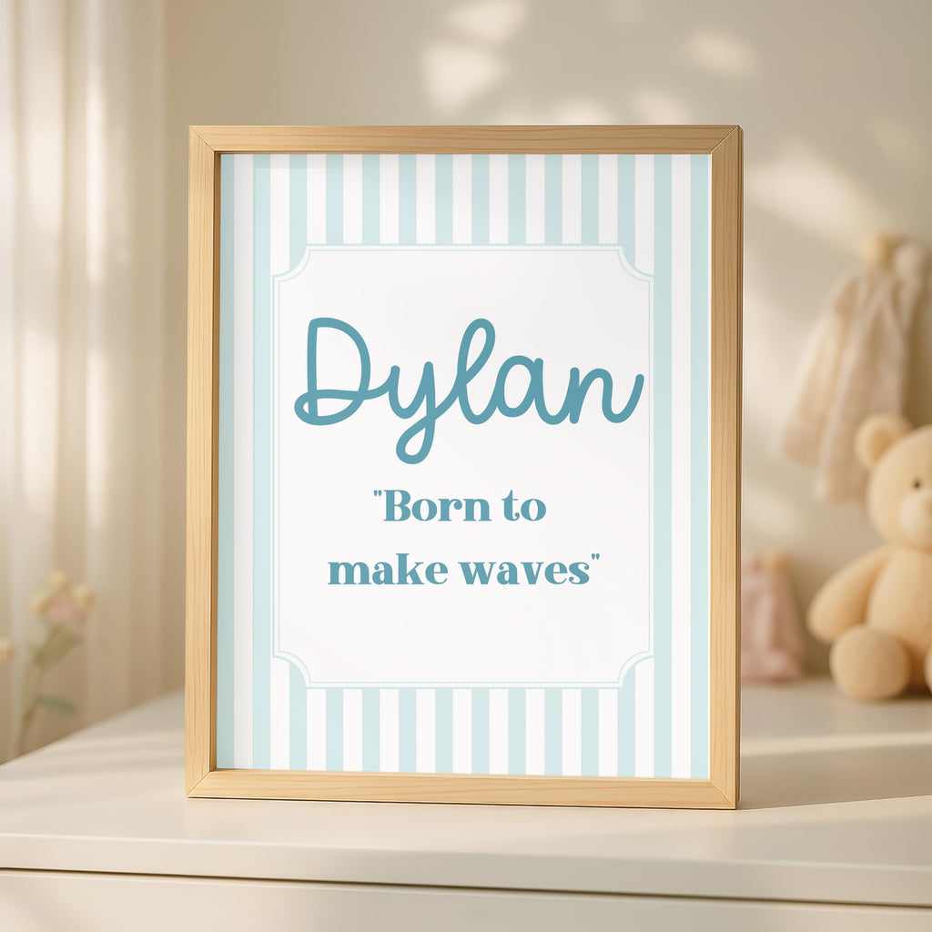 Personalized Shark & Dolphin Print, Custom Boy Name Sign (Digital Download)