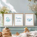 Personalized Whale Nursery Decor, Custom Ocean Name Art (Digital Download)