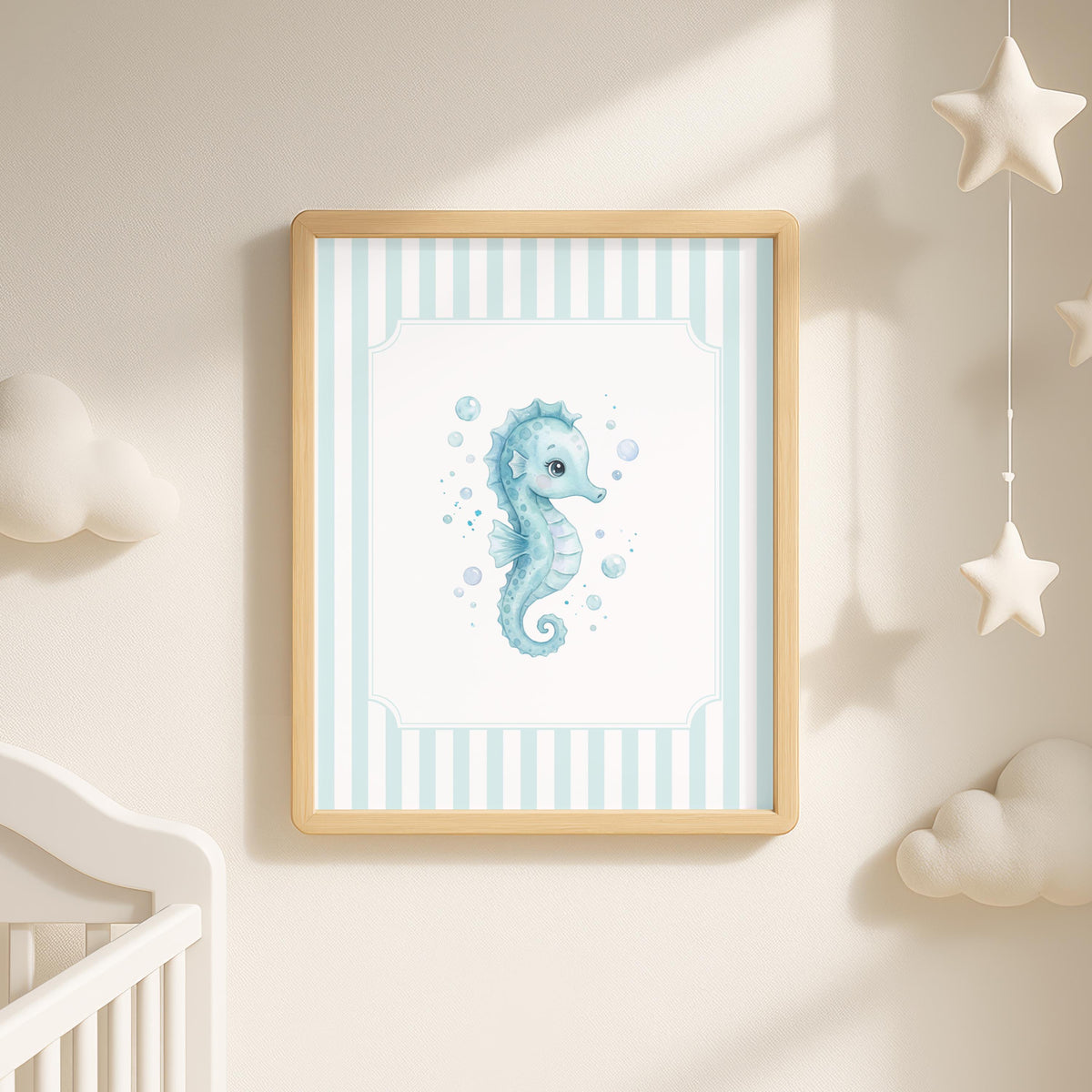 Personalized Turtle Nursery Print, Sea Life Name Sign (Digital Download)