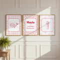 Personalized Girl Nursery Decor, Pink Whale & Seahorse Art (Digital Download)